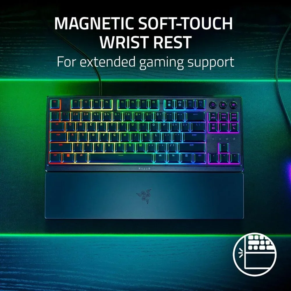 Razer Ornata V3 TKL Gaming Keyboard – RGB, Low Profile, Wrist Rest